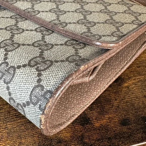 Authentic Vintage Gucci Brown GG Canvas Shoulder Bag Crossbody - Picture 11 of 14